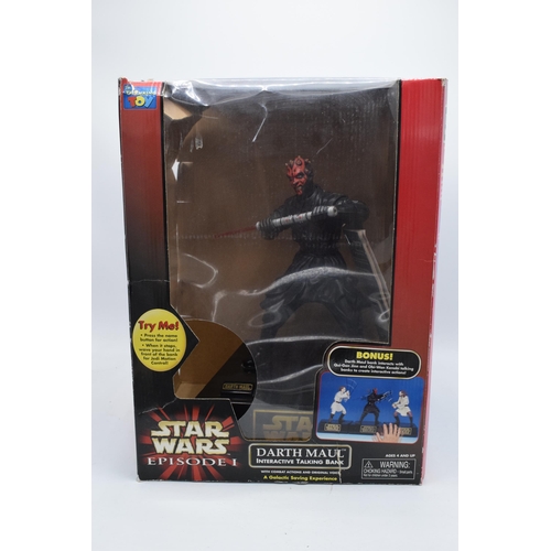 238 - Star Wars Episode I Darth Maul Interactive Talking Bank with original box. Untested.