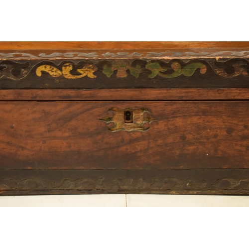 248 - A 19th century wooden writing slope with brass features. In need of attention. 51 x 26 x 18cm.