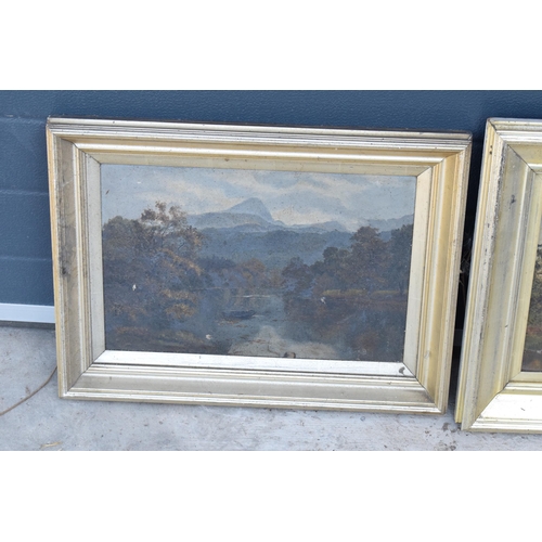 278 - A pair of early 20th century framed oil paintings on canvas depicting country and mountainous scenes... 