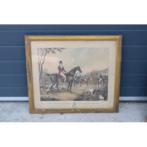 281 - Country Sports interest: a framed 19th century print 'John Twemlow Esquire of Hatherton Cheshire upo... 