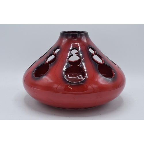 45 - Peggy Davies Ceramics Ruby Fusion prototype vase by Artist John Brown (hard to produce due to openin... 