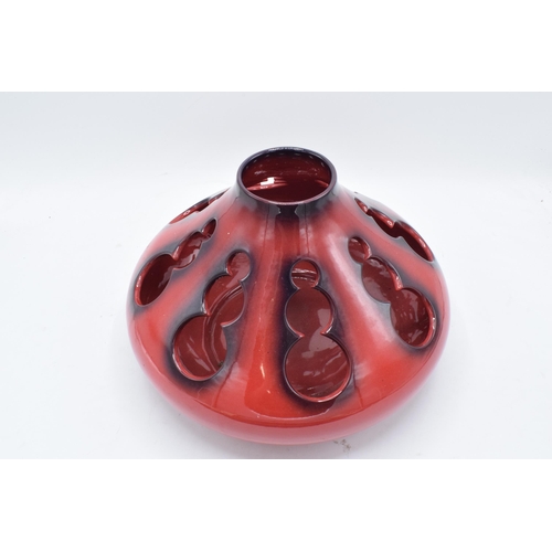 45 - Peggy Davies Ceramics Ruby Fusion prototype vase by Artist John Brown (hard to produce due to openin... 