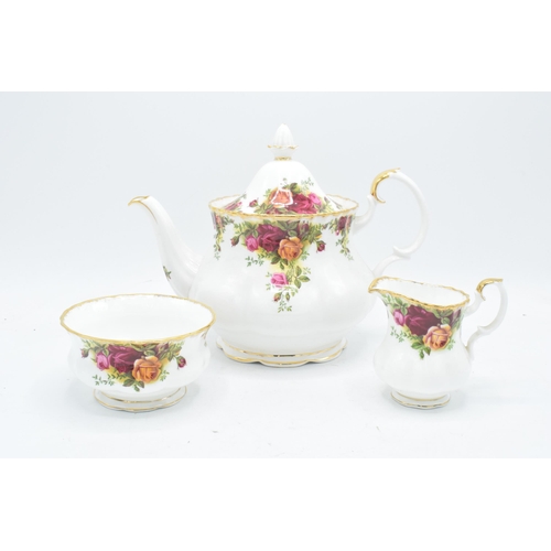 50 - A collection of Royal Albert Old Country Roses items to include a large teapot, small milk and sugar... 