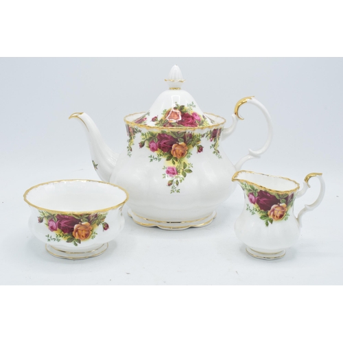 50 - A collection of Royal Albert Old Country Roses items to include a large teapot, small milk and sugar... 