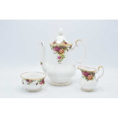 51 - A collection of Royal Albert Old Country Roses items to include a coffee pot, small milk and small s... 