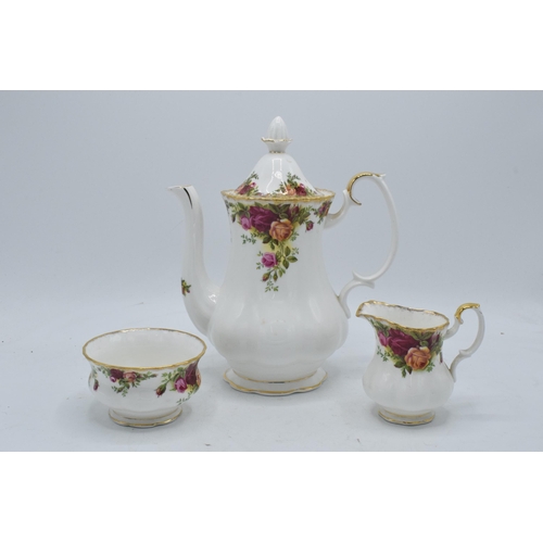 51 - A collection of Royal Albert Old Country Roses items to include a coffee pot, small milk and small s... 