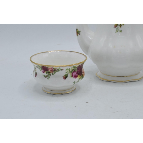 51 - A collection of Royal Albert Old Country Roses items to include a coffee pot, small milk and small s... 