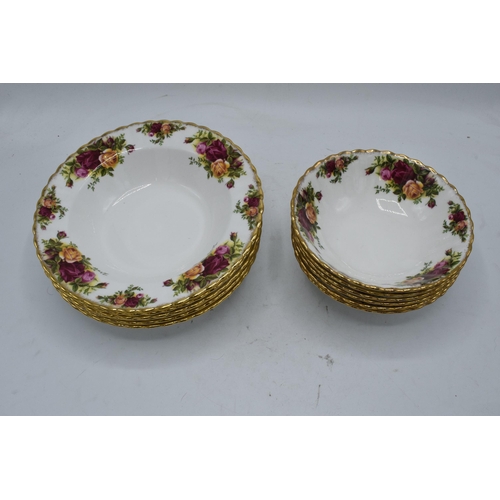 55 - A collection of Royal Albert Old Country Roses items to include 6 x 16cm diameter bowls and 6 x 21cm... 