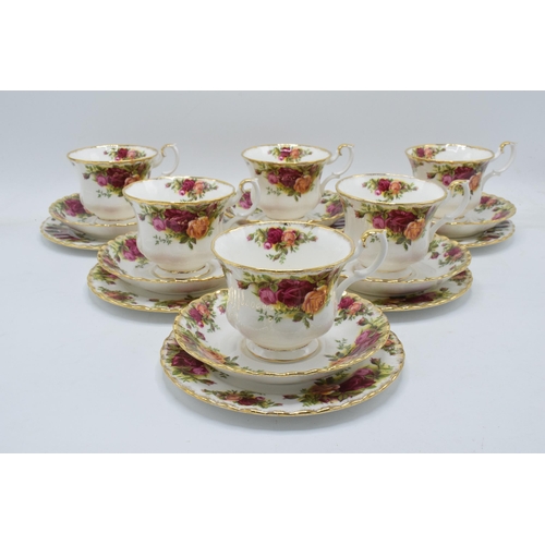 62 - A collection of Royal Albert Old Country Roses items to include 6 trios (missing 2 saucers)(16 piece... 