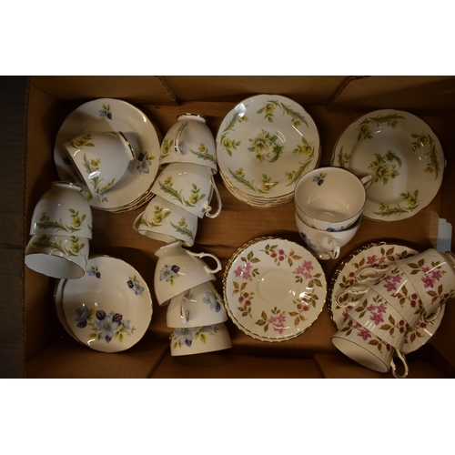 67 - A mixed collection of part tea sets to include Royal Grafton, Gainsborough, Royal Stafford. Generall... 