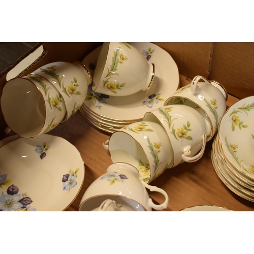 67 - A mixed collection of part tea sets to include Royal Grafton, Gainsborough, Royal Stafford. Generall... 