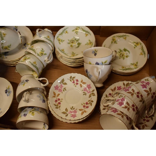 67 - A mixed collection of part tea sets to include Royal Grafton, Gainsborough, Royal Stafford. Generall... 