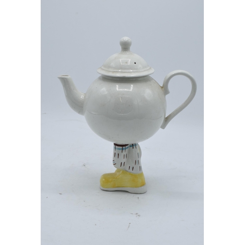 71 - An unusual Carlton Ware teapot standing with crossed legs. 22cm tall. In good condition with no obvi... 