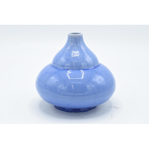 79 - Pilkingtons Royal Lancastrian unusual shaped squat / onion vase decorated in a speckled blue glaze. ... 