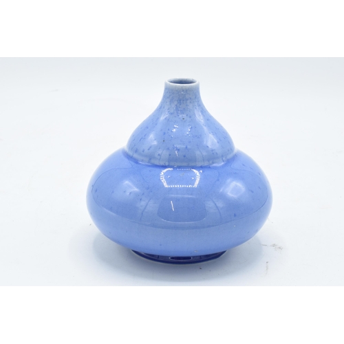 79 - Pilkingtons Royal Lancastrian unusual shaped squat / onion vase decorated in a speckled blue glaze. ... 