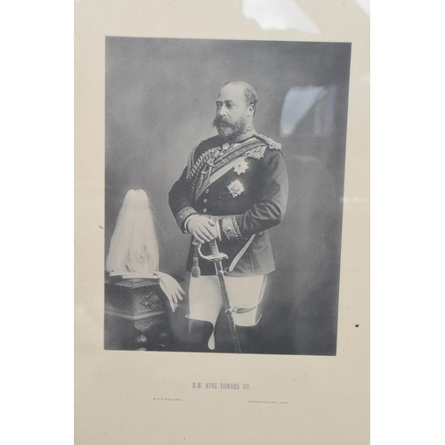 256 - A framed photo of 'H M King Edward VII' by W & D Downey, published by Marion and Co, London. 64 x 49... 