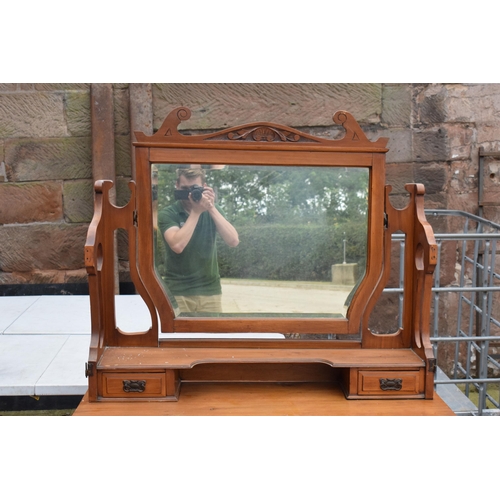 316 - An Edwardian satinwood mirror backed 2 over 2 chest of drawers. 108 x 45 x 165cm tall. In good condi... 