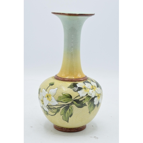 155 - 19th century Doulton Lambeth (Doulton and Slaters Patent) floral vase with artist monograms impresse... 