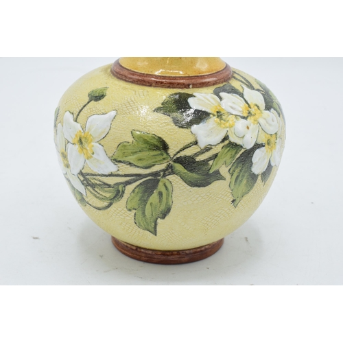 155 - 19th century Doulton Lambeth (Doulton and Slaters Patent) floral vase with artist monograms impresse... 