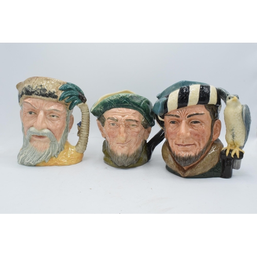 104 - A trio of large Royal Doulton character jugs to include Robinson Crusoe, Falconer and Auld Mac (3). ... 