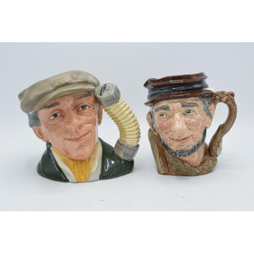 108 - A pair of large Royal Doulton character jugs to include Johnny Appleseed D6372 and The Busker D6775 ... 