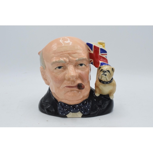 118 - Large Royal Doulton Character Jug of the Year Winston Churchill D6907 with cert. In good condition w... 