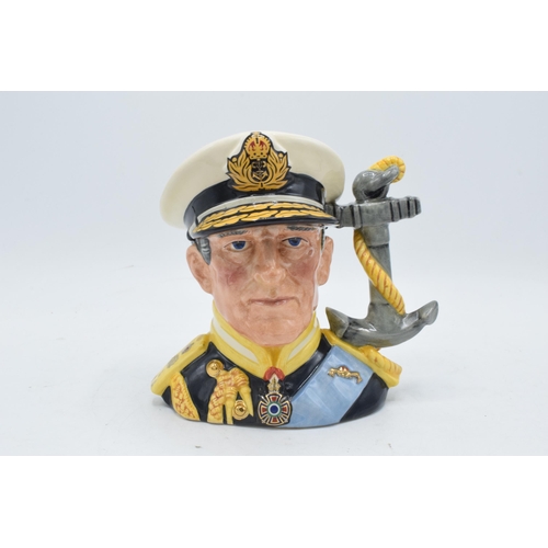 121 - Large Royal Doulton character jug Earl Mountbatten of Burma D6944. 398/5000 with cert. 17cm tall. In... 