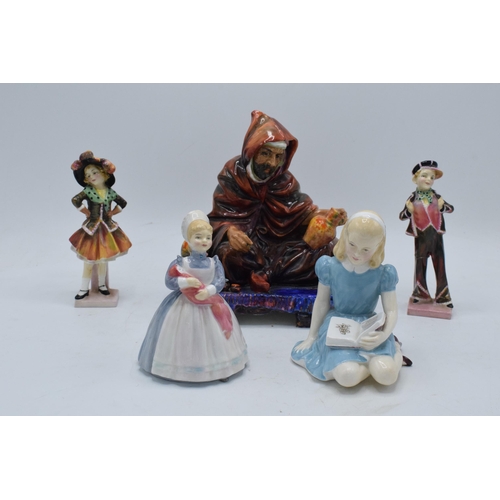 132 - A collection of Royal Doulton figures to include Alice HN2158, Pearly Boy HN1482 af, Pearly Girl HN1... 