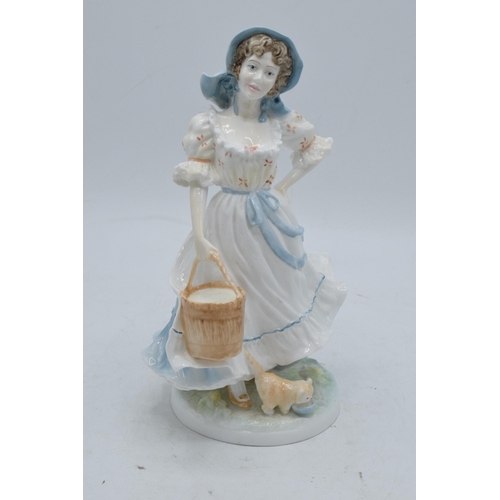 137 - Royal Worcester Old Country Ways figure The Milkmaid 597/9500. In good condition with no obvious dam... 