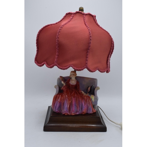 139 - Royal Doulton figural table lamp with Sweet and Twenty figure with original shade and fixtures. Unte... 