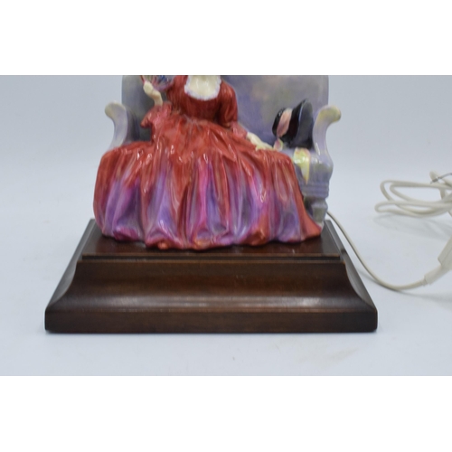 139 - Royal Doulton figural table lamp with Sweet and Twenty figure with original shade and fixtures. Unte... 