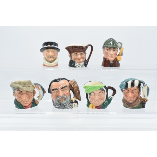 149 - A collection of miniature Royal Doulton character jugs to include the Sleuth (second), Beefeater, Po... 