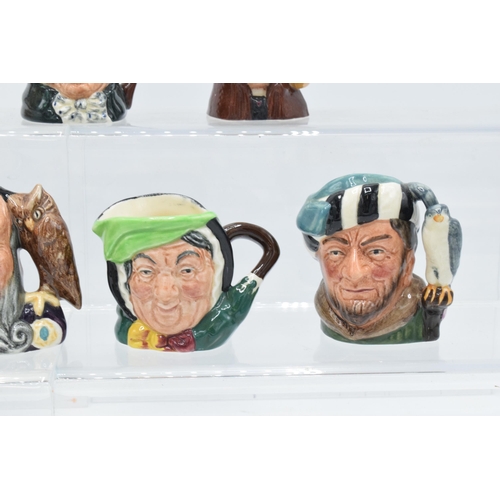 149 - A collection of miniature Royal Doulton character jugs to include the Sleuth (second), Beefeater, Po... 