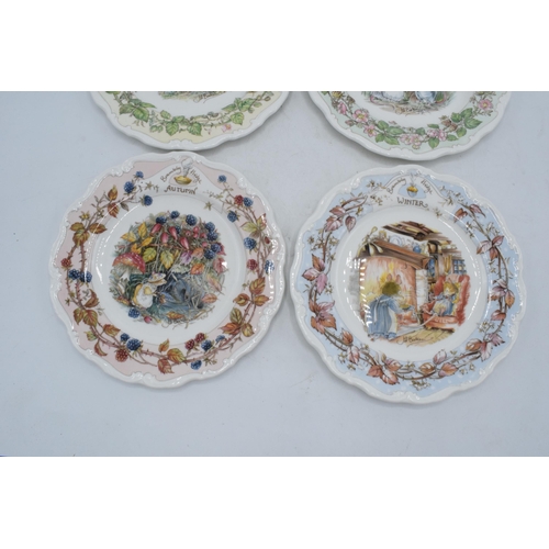 153 - A set of Royal Doulton Brambly Hedge plates to include Spring, Summer, Autumn and Winter (4). In goo... 