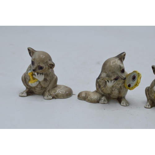 172 - Beswick Bush Babies to include baby with mirror 1379, baby with rattle 1380 x 2 and baby holding boo... 