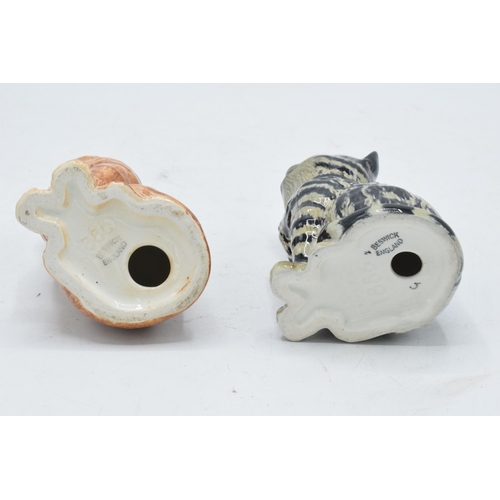 174 - A pair of Beswick Persian Kittens 1886 to include a grey swiss roll example together with a ginger s... 