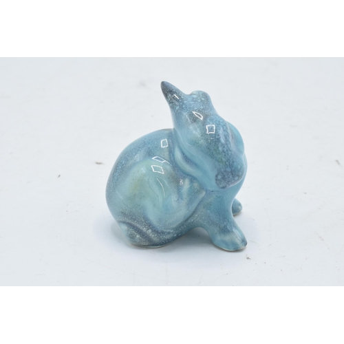 181 - Beswick early blue glaze small seated rabbit scratching 824. In good condition with no obvious damag... 