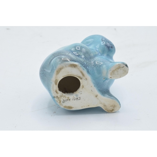 181 - Beswick early blue glaze small seated rabbit scratching 824. In good condition with no obvious damag... 