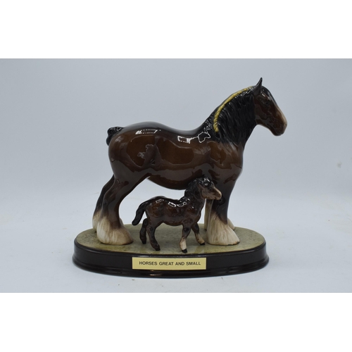 184 - Beswick shire horse and foal grouping 'Horses Great and Small'. In good condition with no obvious da... 