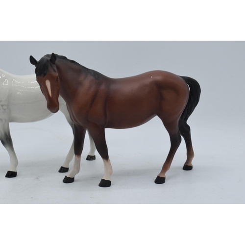 185 - Beswick Mare Facing Left 976 to include dapple grey version and matte brown (2). In good condition w... 