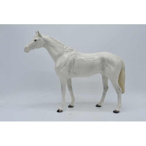 200 - Beswick rare painted white large racehorse 1564. 28.5cm tall. In good condition with no obvious dama... 