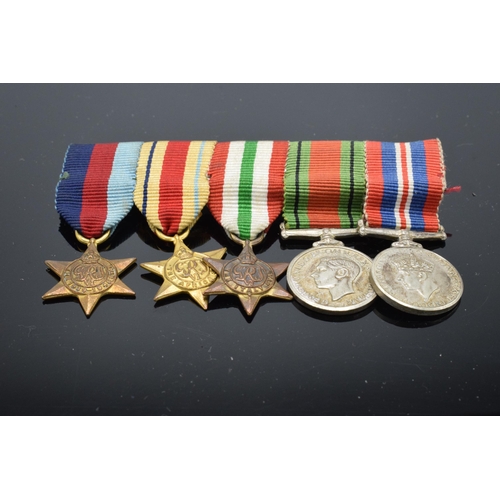 222 - A collection of World War Two (WW2) miniature medals to include The 1939-1945 Star, The Africa Star,... 