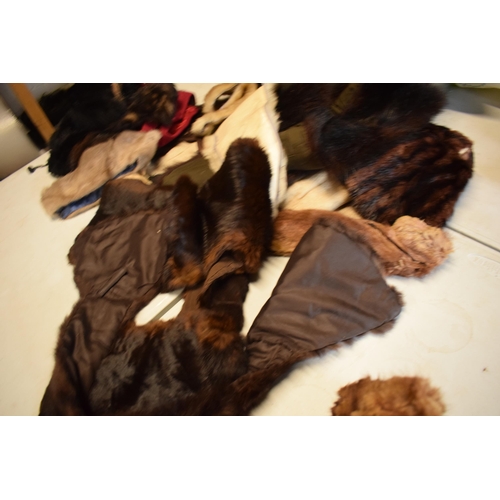 228 - A large collection of fur coats of varying lengths and similar items by various makers such as Solom... 