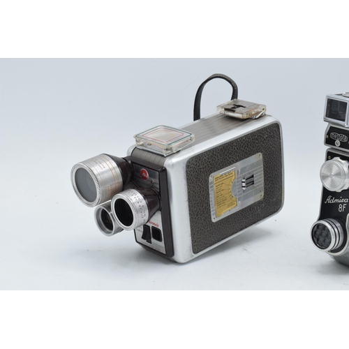 245 - A pair of cine cameras to include a Meopta Admira 8F camera and a Brownie Movie Camera both in carry... 