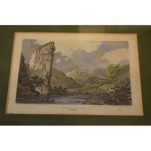 249 - A collection of framed antique prints of Derbyshire countryside views to include Matlock - Kirk Scul... 