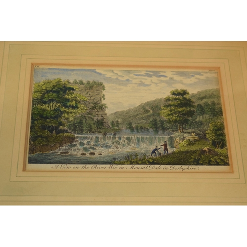 249 - A collection of framed antique prints of Derbyshire countryside views to include Matlock - Kirk Scul... 