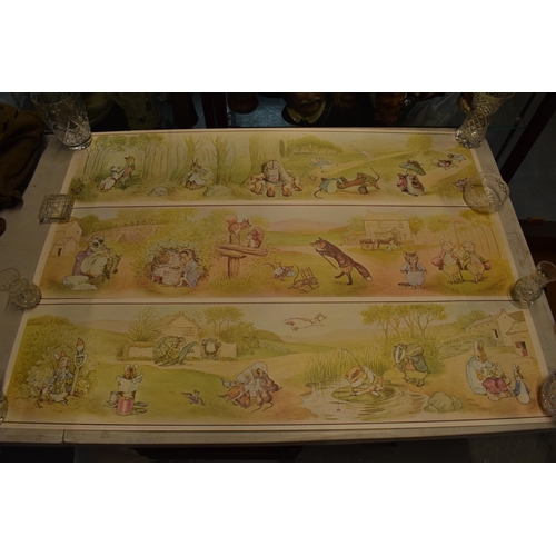 257 - A vintage Beatrix Potter Nursery Frieze 'From Designs by Beatrix Potter 1977 Frederick Warne and Co ... 