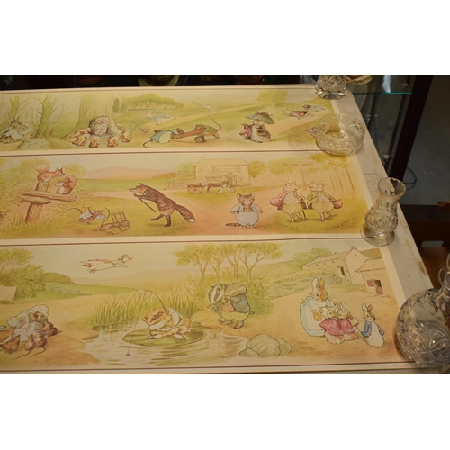 257 - A vintage Beatrix Potter Nursery Frieze 'From Designs by Beatrix Potter 1977 Frederick Warne and Co ... 