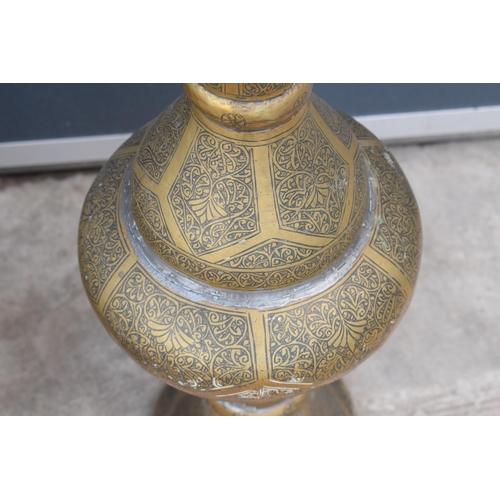 272 - A large Middle Eastern brass vase (62cm tall) together with a brass coal bin / scuttle and a large v... 