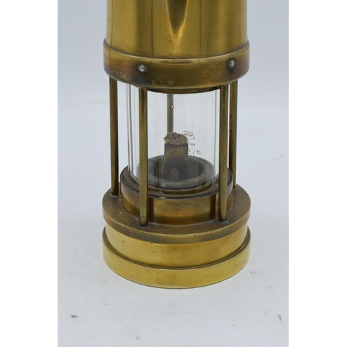 293 - E Thomas and Williams Ltd brass miners lamp. 25cm tall.